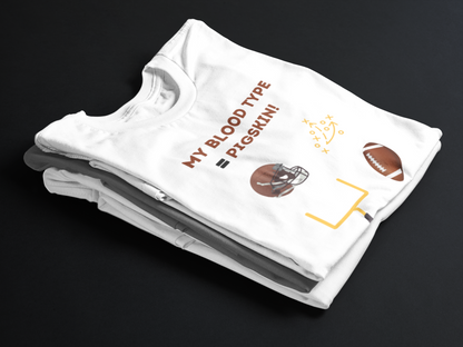 My Blood Type = Pigskin (Adult Unisex T-shirt)